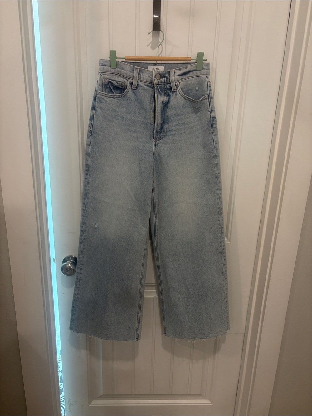 PISTOLA Lana Crop High Rise Ultra Wide Leg Jeans Light Wash Size 26